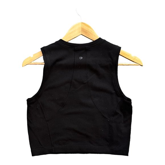 LULULEMON HIGH NECK CROP TANK TOP WOMENS SIZE 8 BLACK YOGA RUNNING PILATES. - Picture 2 of 6